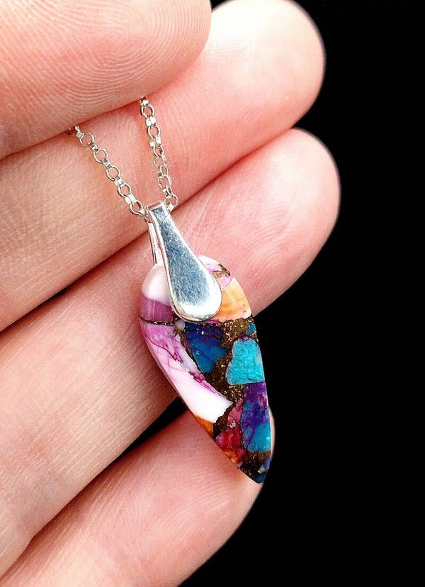 Pink Copper Turquoise Necklace