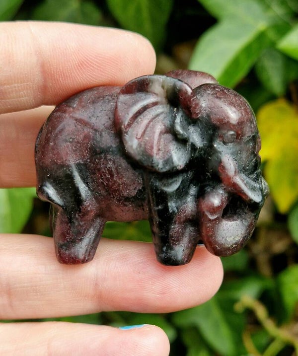 Natural Garnet Elephant