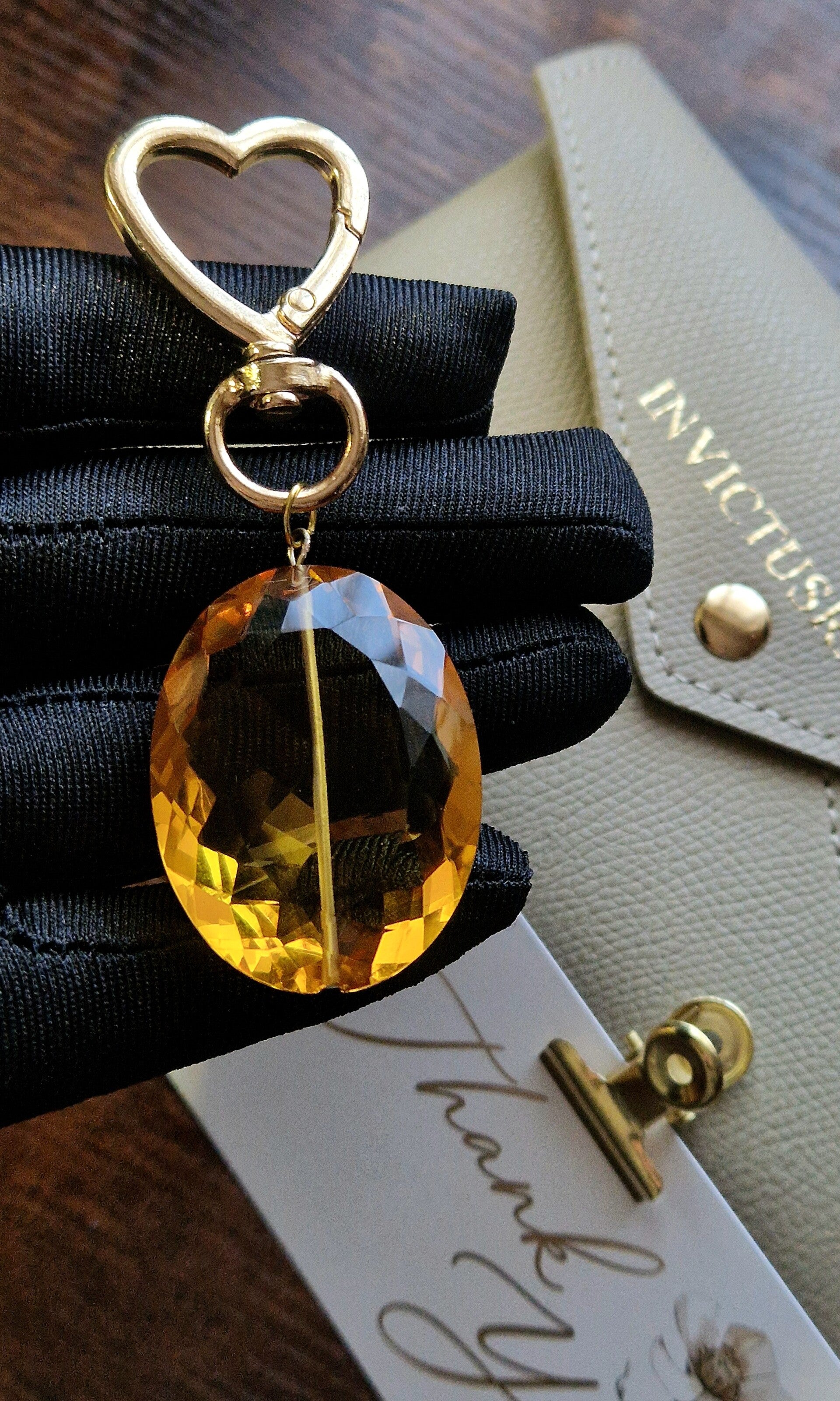 Citrine Gem Keychain