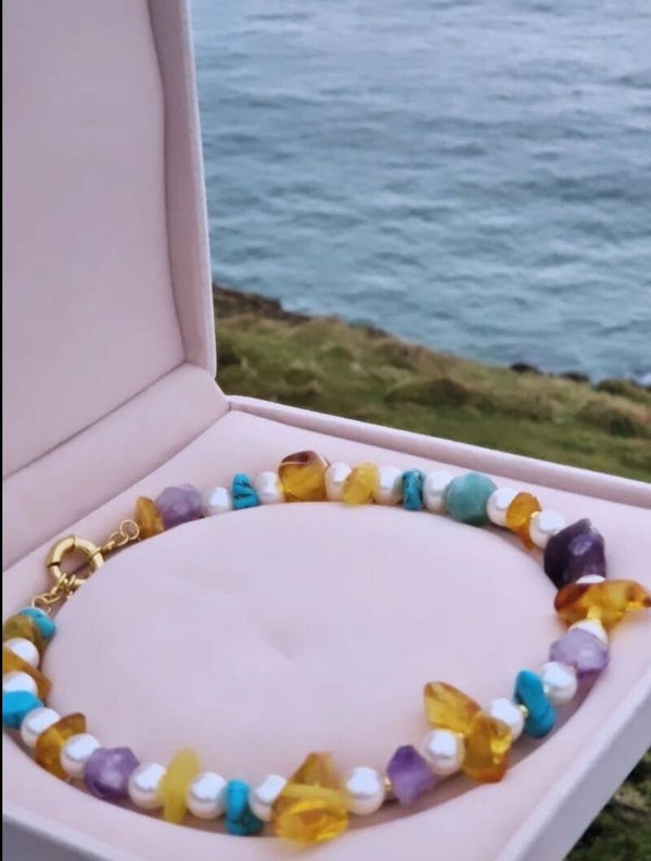Pearl & Baltic Amber Necklace