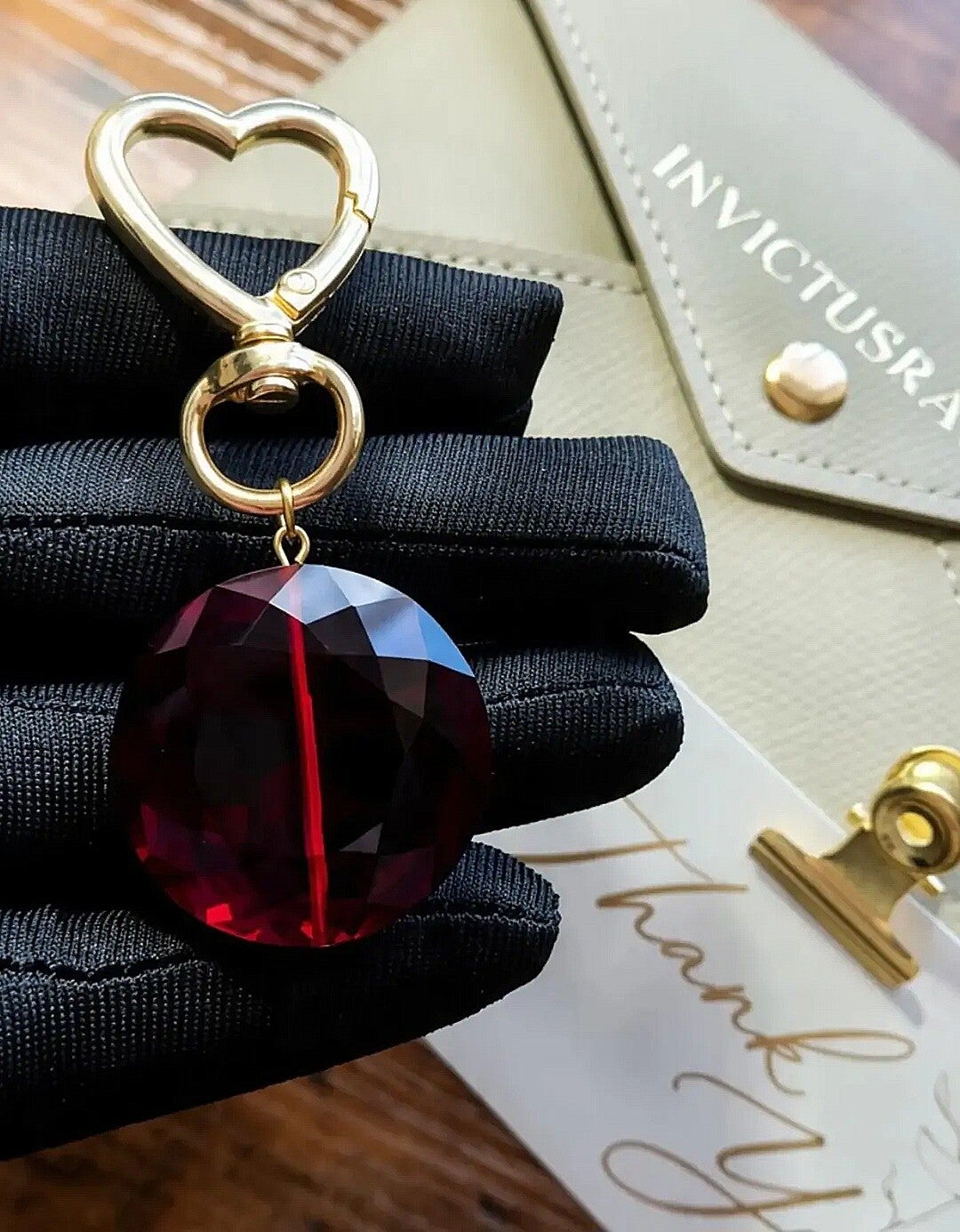 Garnet Gem Keychain