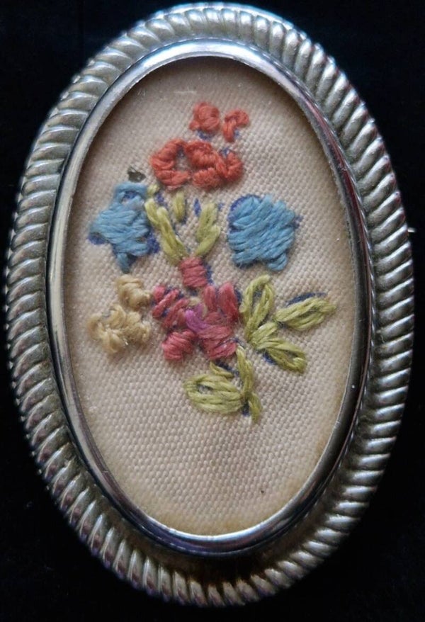 Embroidered Vintage Brooch