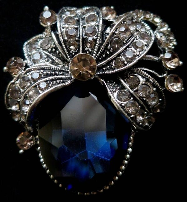 Blue Stone Brooch