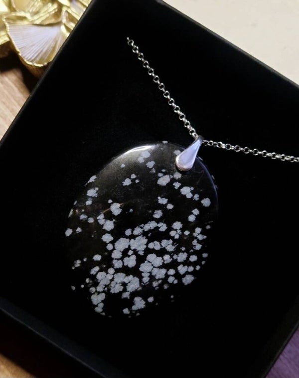 Snowflake Obsidian Necklace