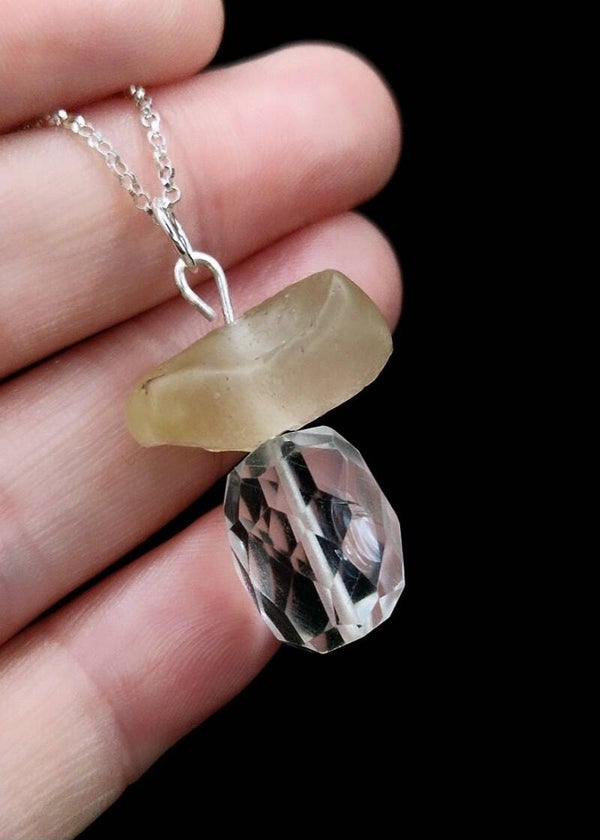 Libyan Tektite & Clear Quartz