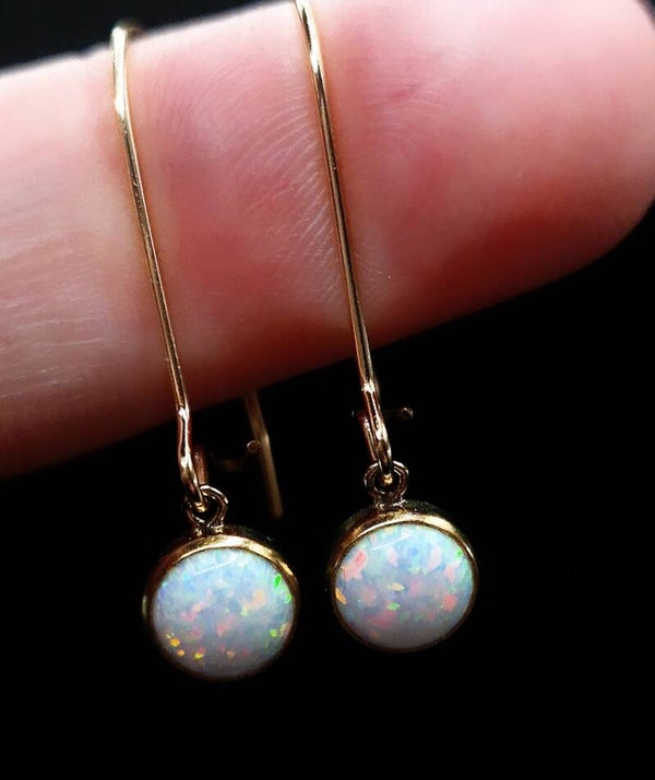 Gold Opal Earrings