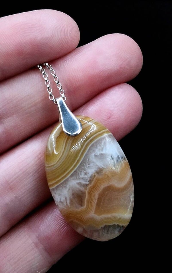Yellow Lace Agate Necklace