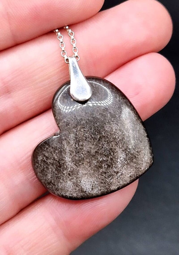 Silver Sheen Obsidian Necklace