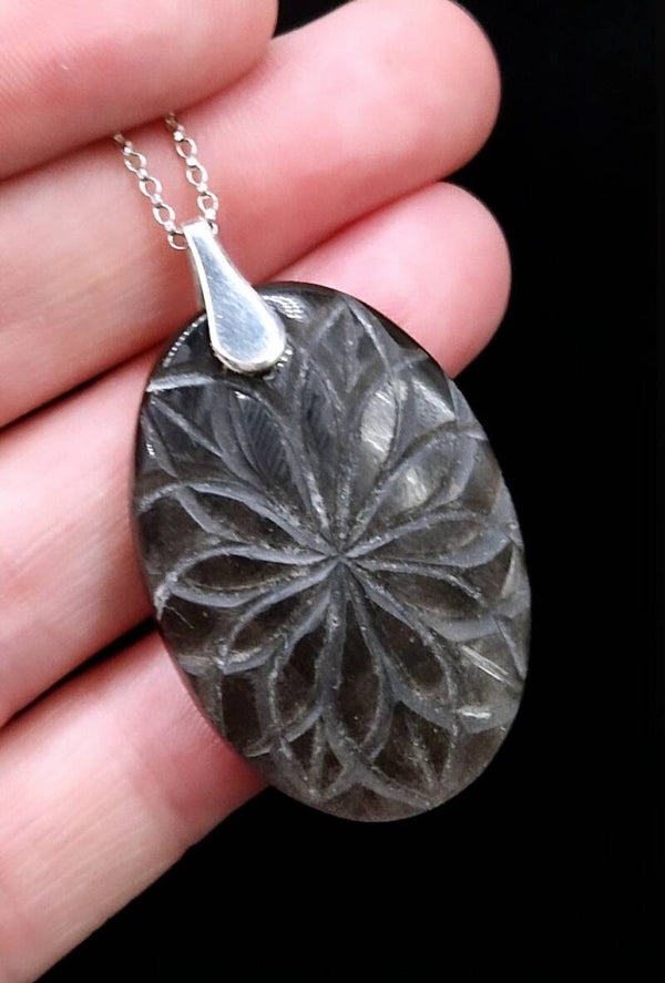 Silver Sheen Obsidian Necklace
