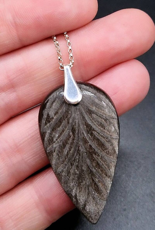 Silver Sheen Obsidian Necklace