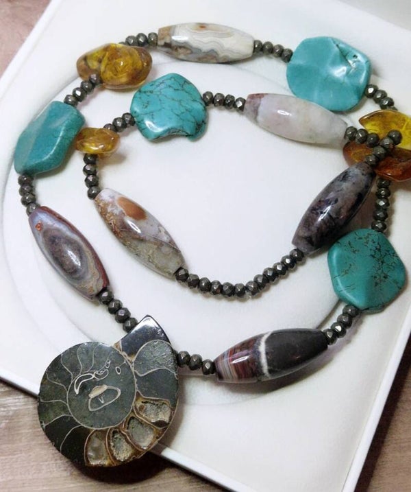 Ammonite Gemstone Necklace