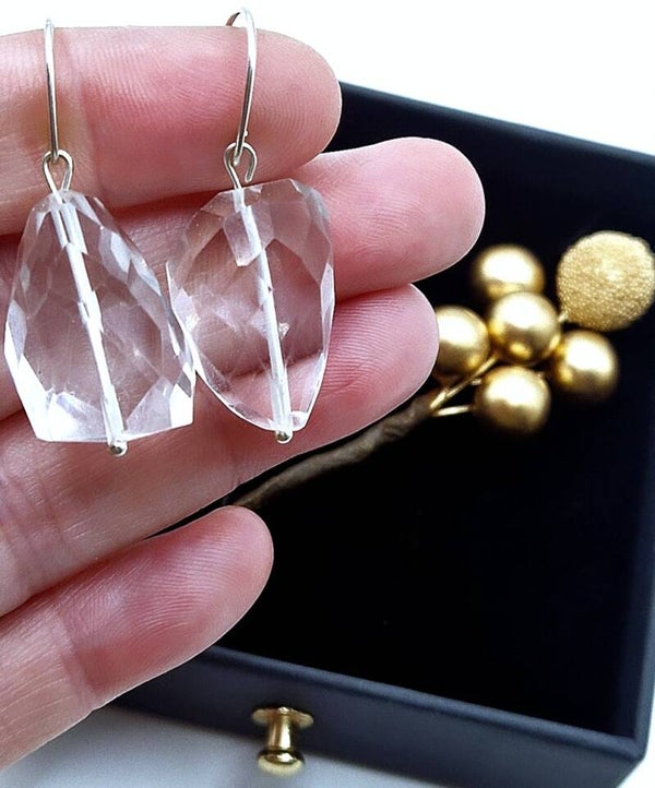 Faceted Quartz Earrings