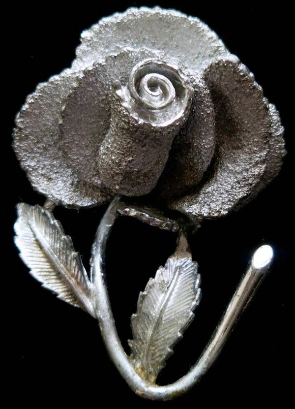 Long Stem Rose Brooch