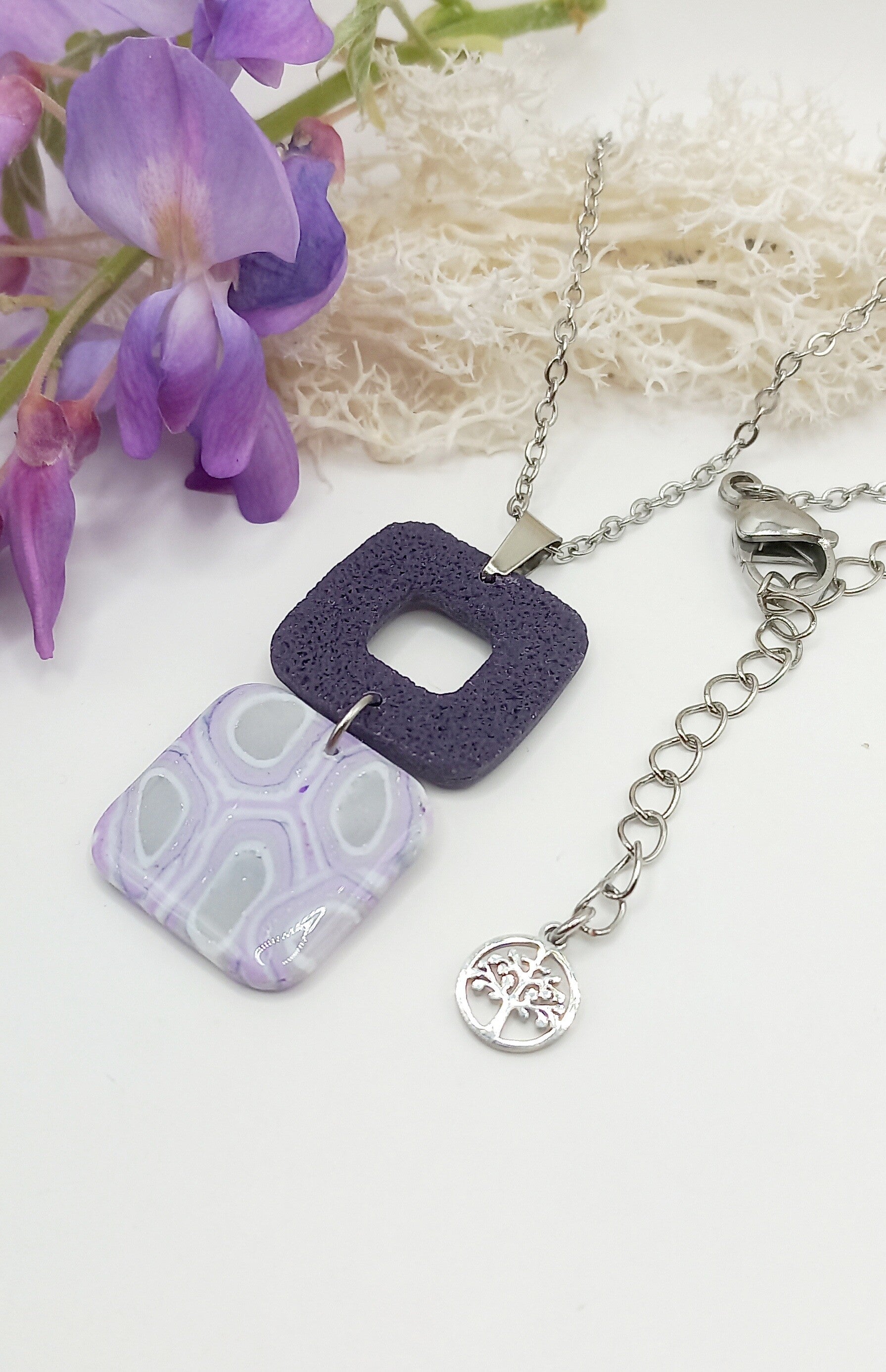 Double carré collier LILA