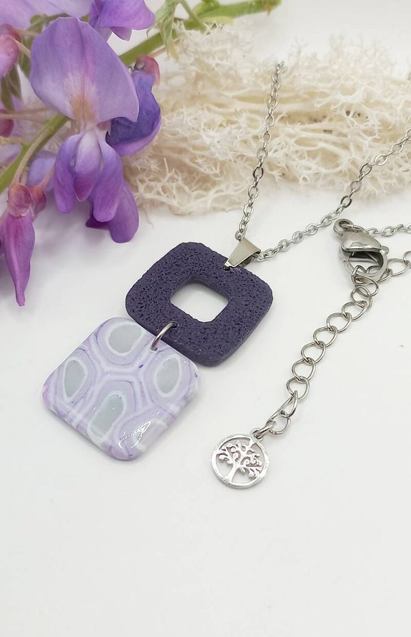 Double carré collier LILA