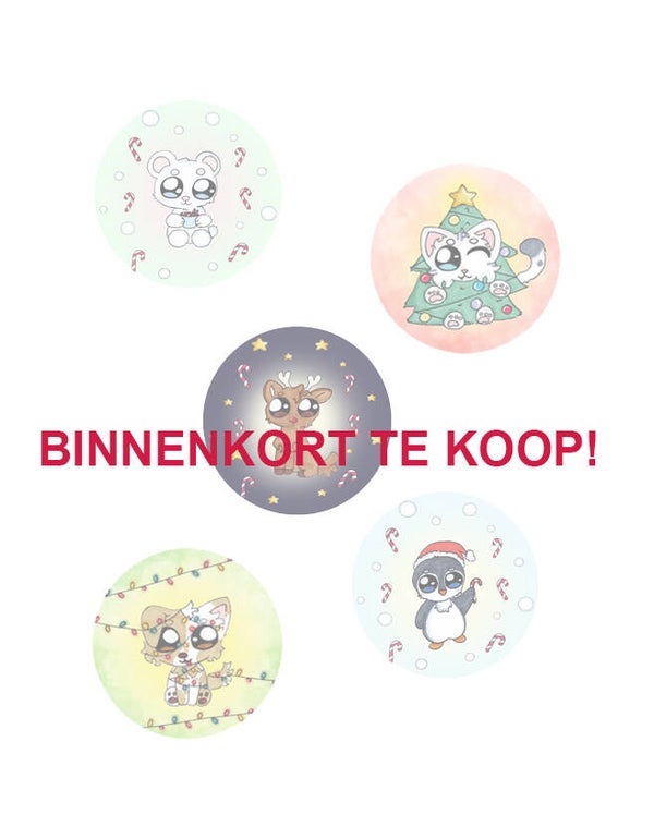 Set van 5 KERST buttons