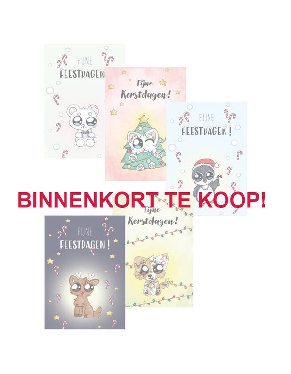 Set van 5 Kerstkaarten