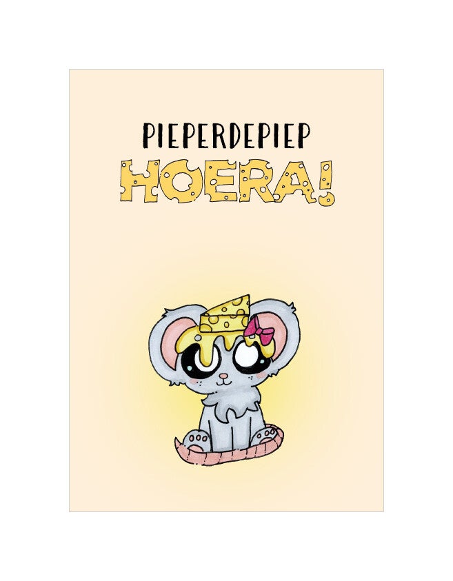Wenskaart PIEPERDEPIEP HOERA!