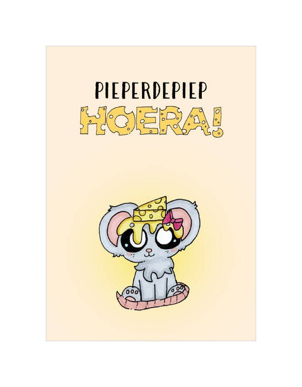 Wenskaart PIEPERDEPIEP HOERA!