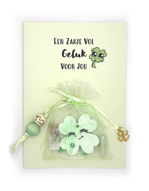 Wenskaart EEN ZAKJE VOL GELUK VOOR JOU