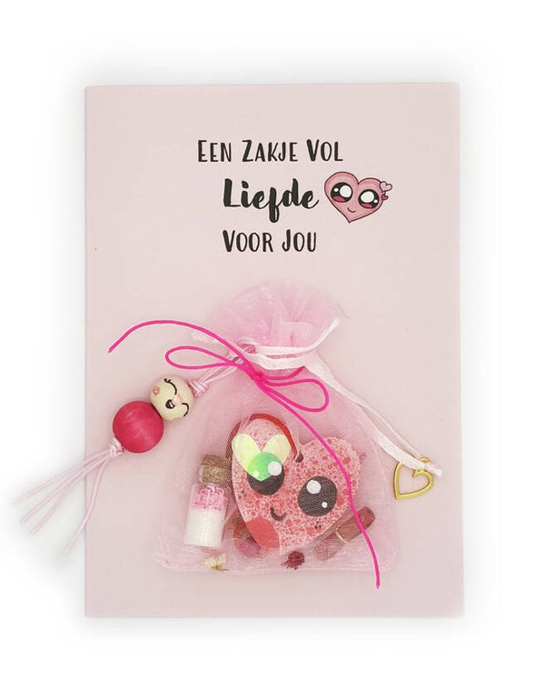 Wenskaart EEN ZAKJE VOL LIEFDE