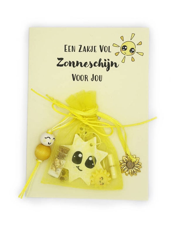 Wenskaart EEN ZAKJE VOL ZONNESCHIJN