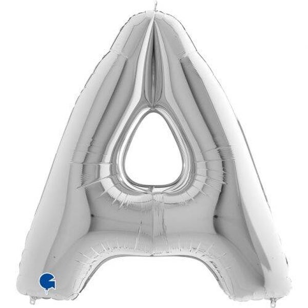 Ballonletter Zilver 102cm