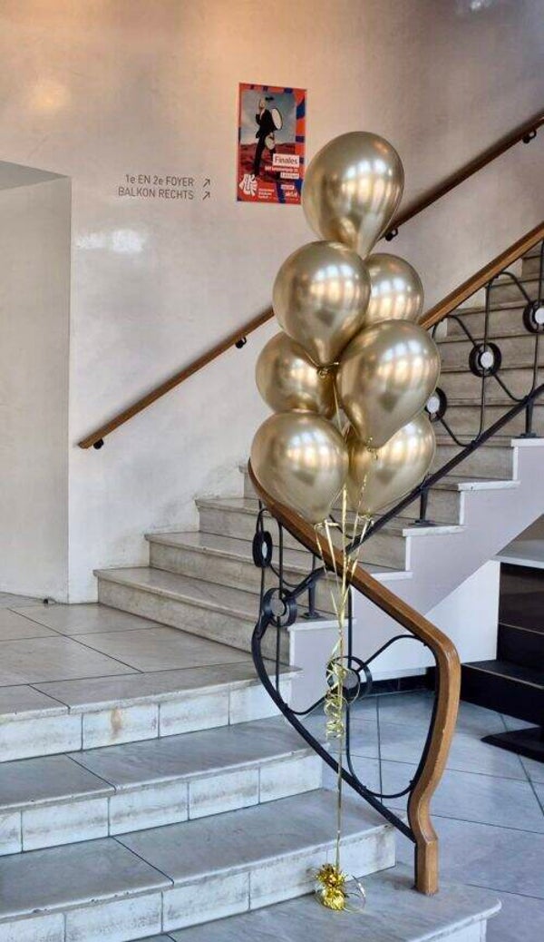 Boeket van Luxe chrome/reflex helium ballonnen.
