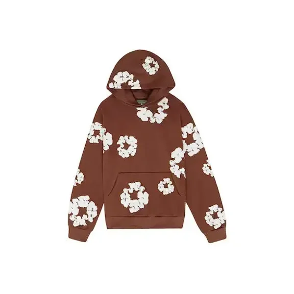Brown Denim Tear Hoodie