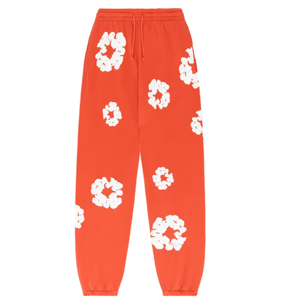 Orange Denim Tear Sweatpants