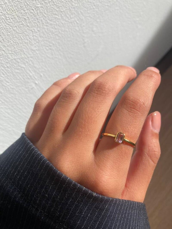 Pink stone ring