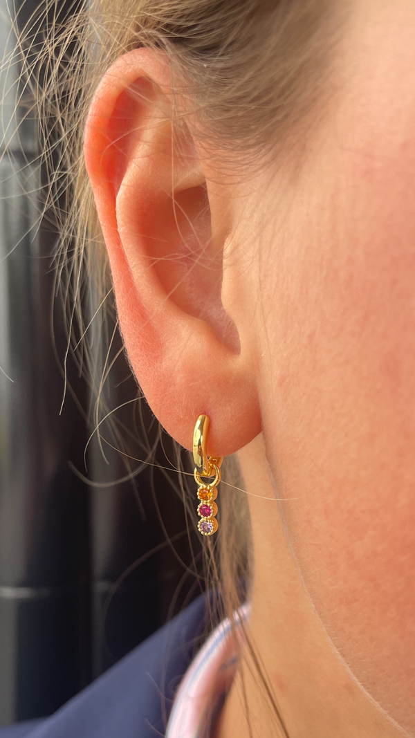 Three little color stones earrings