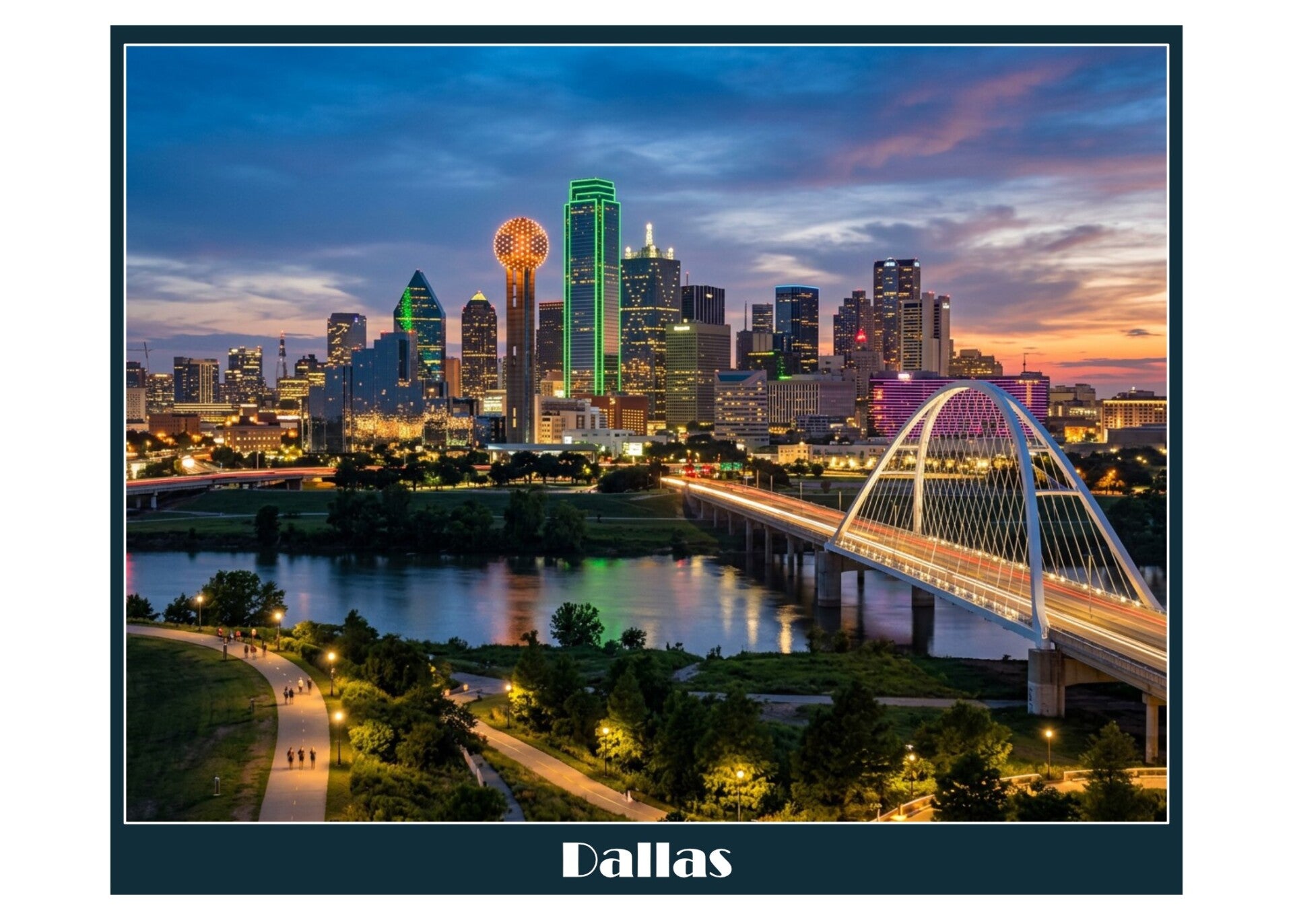 Fine Art Greeting Card 5 x 7 "Dallas" by AI Generated