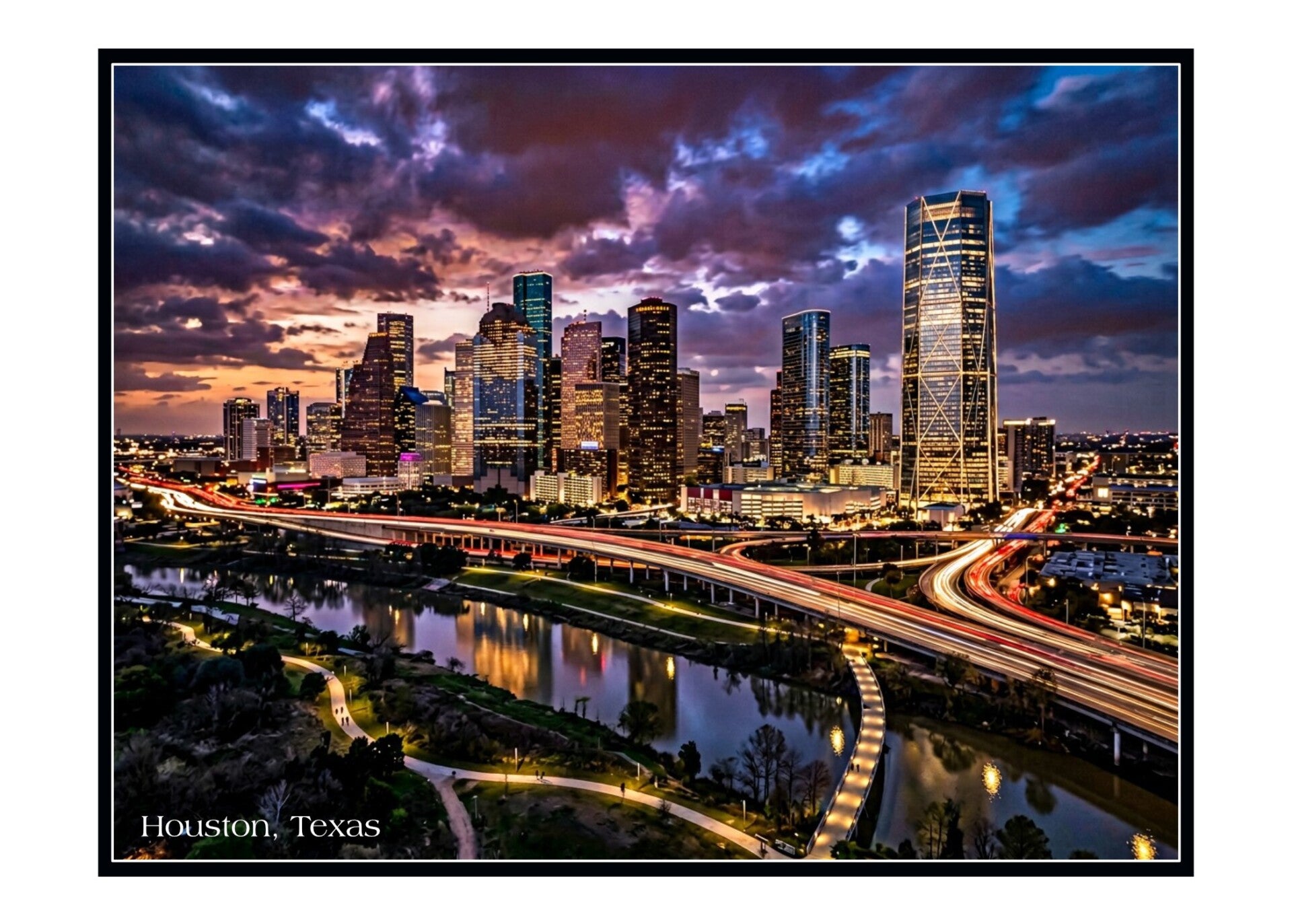 Fine Art Greeting Card 5 x 7 "Houston, Texas" by AI Generated