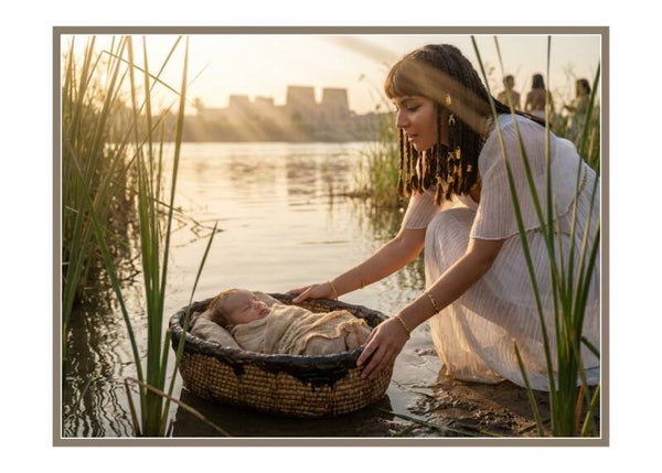 Fine Art Greeting Card 5 x 7 "Moses in a Basket" by AI Generated