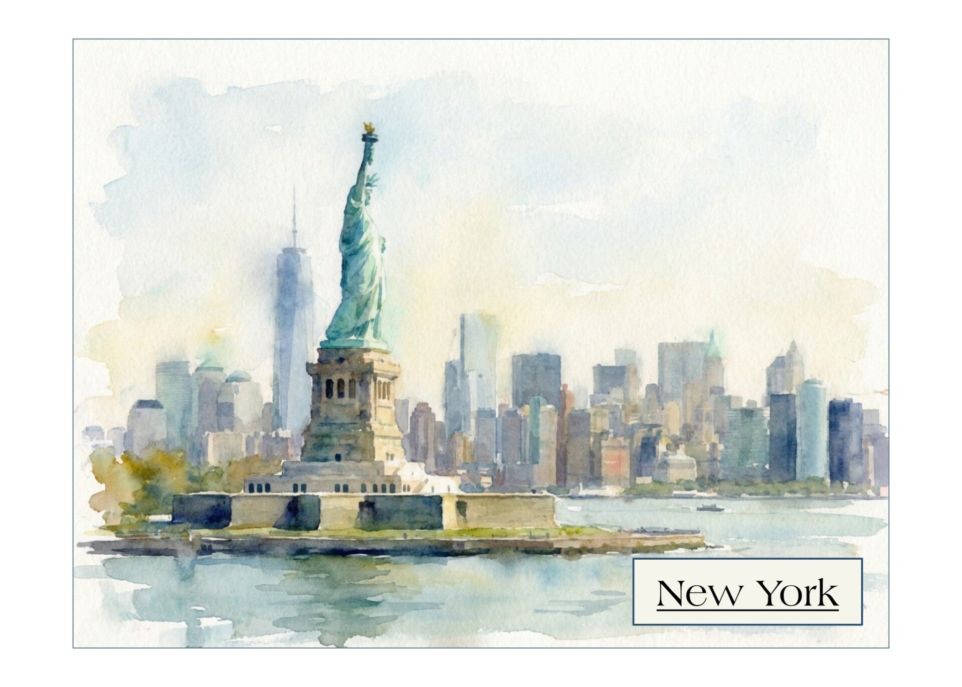 Fine Art Greeting Card 5 x 7 "New York, Statue of Liberty"
