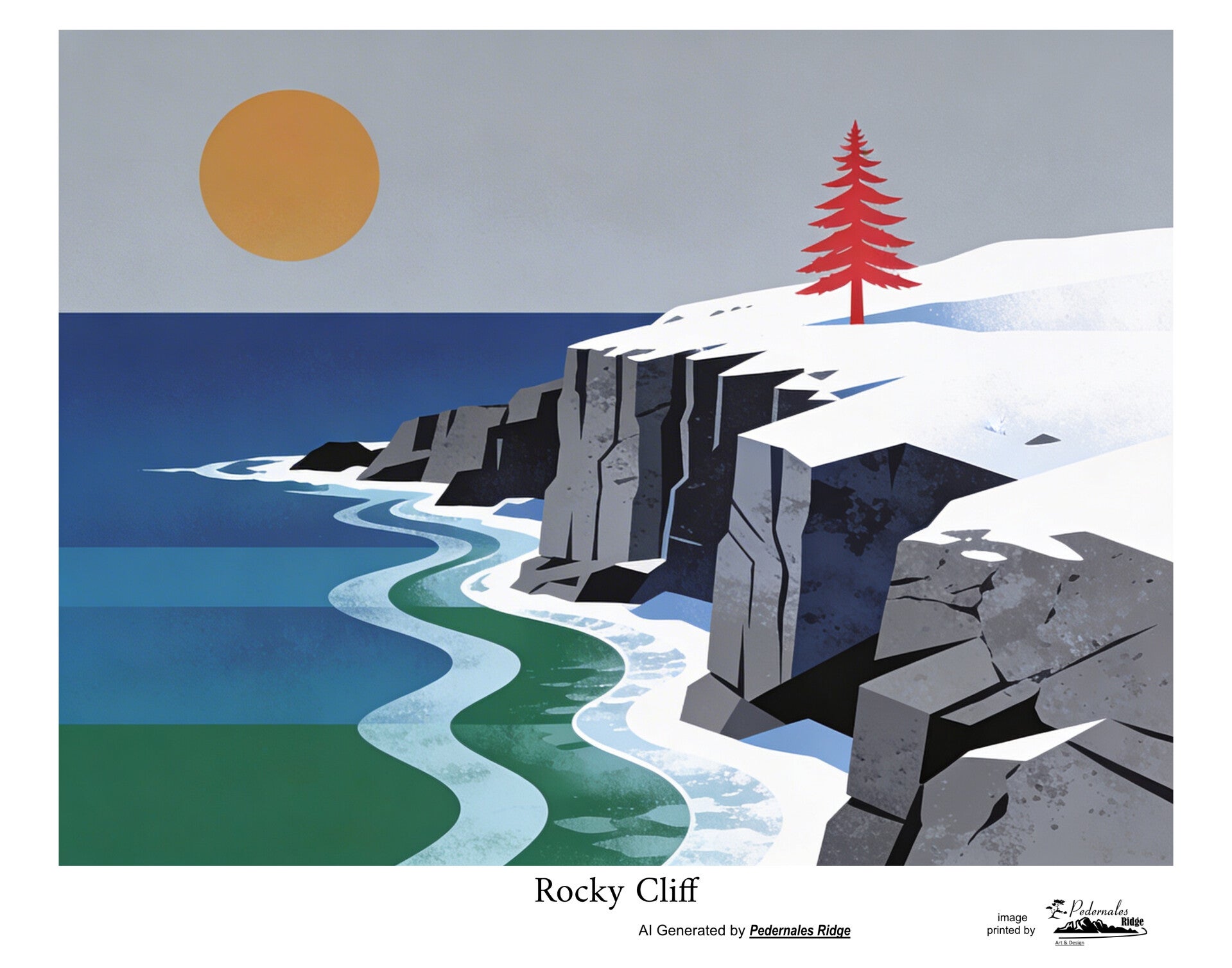 Rocky Cliff - generated by AI - 11x14 print