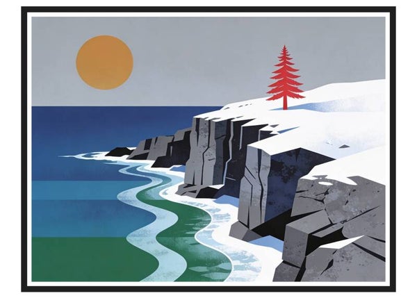 Fine Art Greeting Card 5 x 7 "Rocky Cliff" by AI Generated