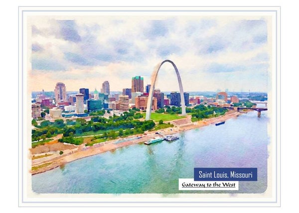 Fine Art Greeting Card 5 x 7 "Saint Louis, Missouri - Gateway to the West"