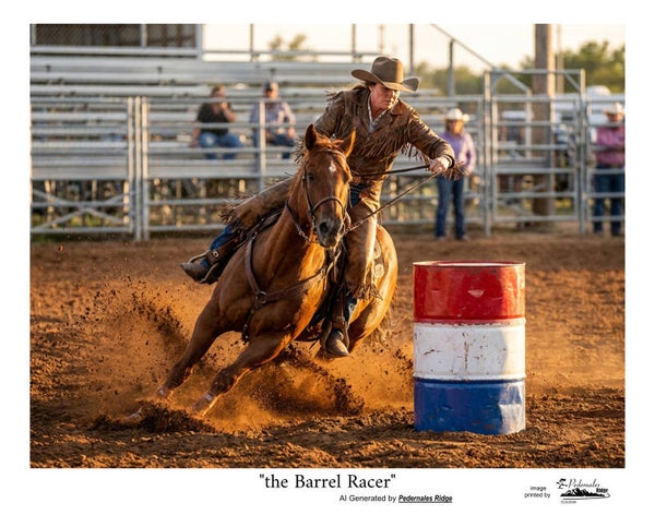 "the Barrel Racer" generated by AI - 11x14 print