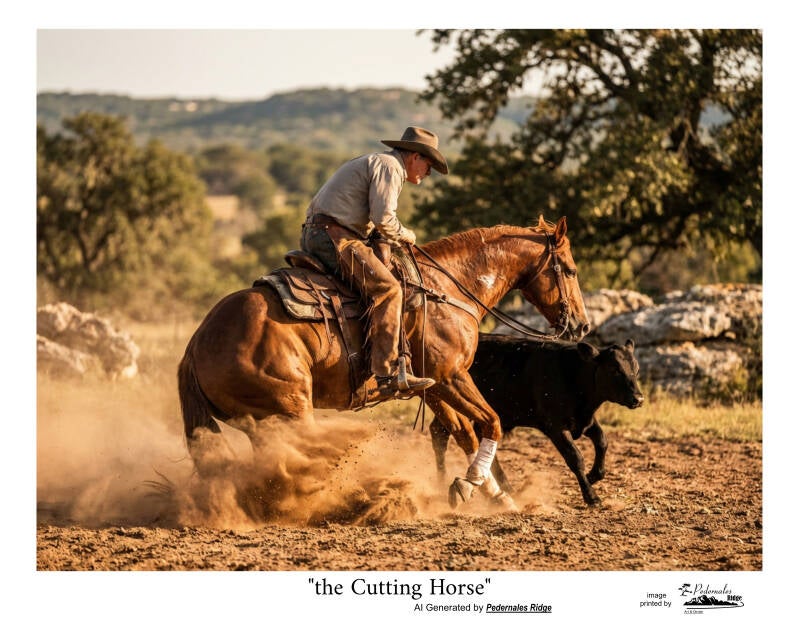 "the Cutting Horse" AI Image - Generated for Pedernales Ridge