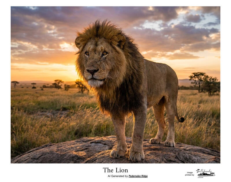 the Lion - AI Image - Generated for Pedernales Ridge
