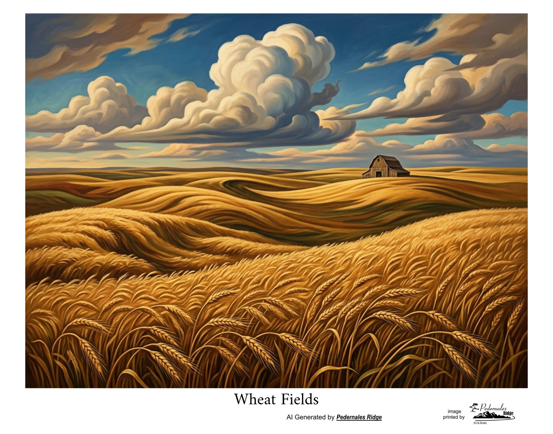 Wheat Fields - generated by AI - 11x14 print