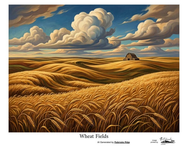 Wheat Fields - generated by AI - 11x14 print