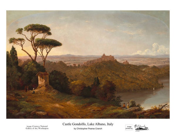 "Castle Gondolfo, Lake Albano, Italy" by Christopher Pearse Cranch - 11 x 14 reproduction print