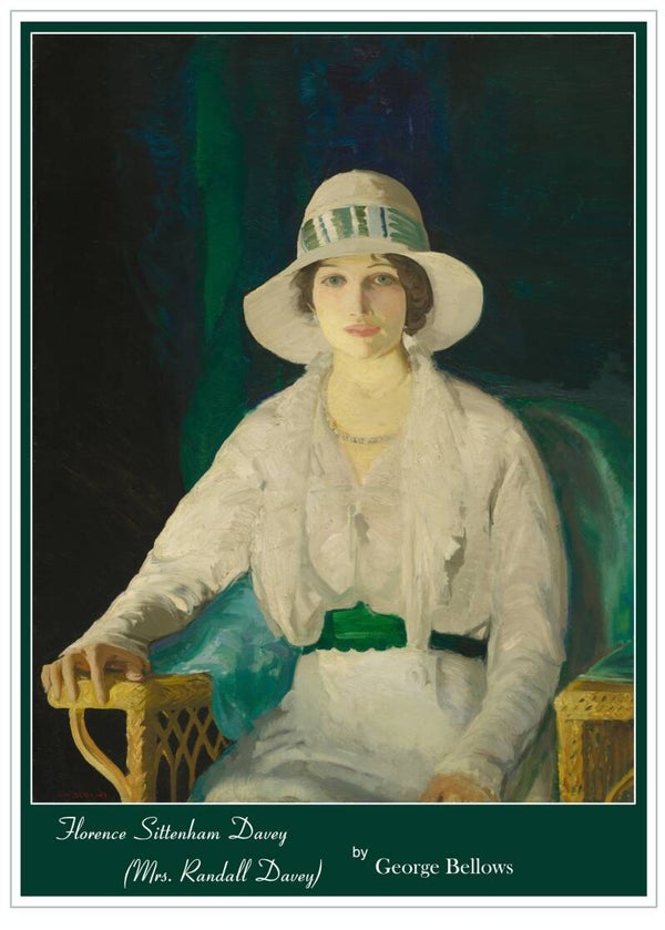 Fine Art Greeting Card 5 x 7 "Florence Sittenham Davey (Mrs. Randall Davey)" by George Bellows - American