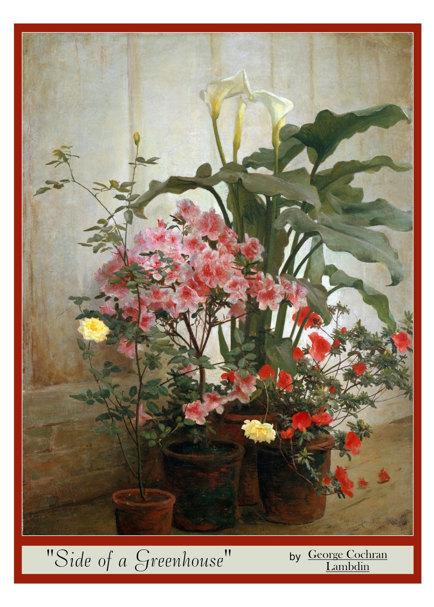"Side of a Greenhouse" by George Cochran Lambdin - Fine Art Greeting Card 5 x 7