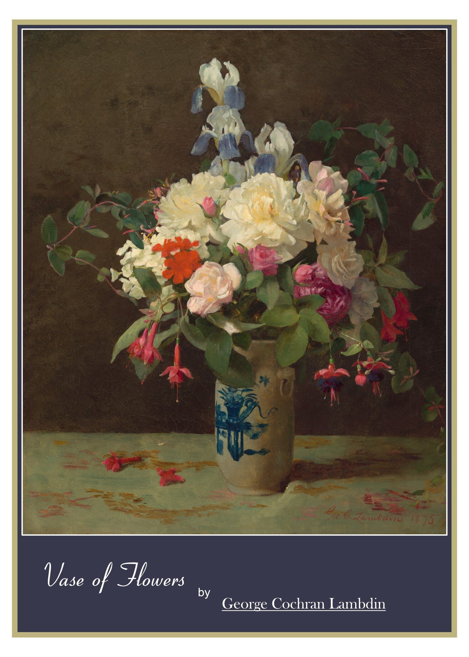 "Vase of Flowers" by George Cochran Lambdin - Fine Art Greeting Card 5 x 7