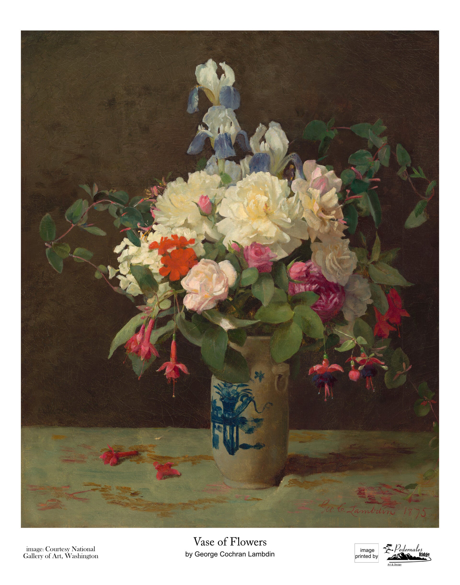 "Vase of Flowers" by George Cochran Lambdin - 11 x 14 reproduction print