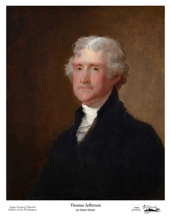 "Thomas Jefferson" by Gilbert Stuart - 11 x 14 reproduction print